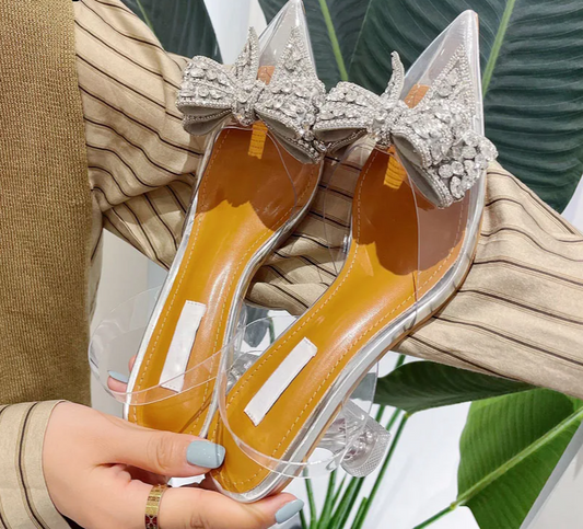 Crystal Sequined Bowknot Pumps