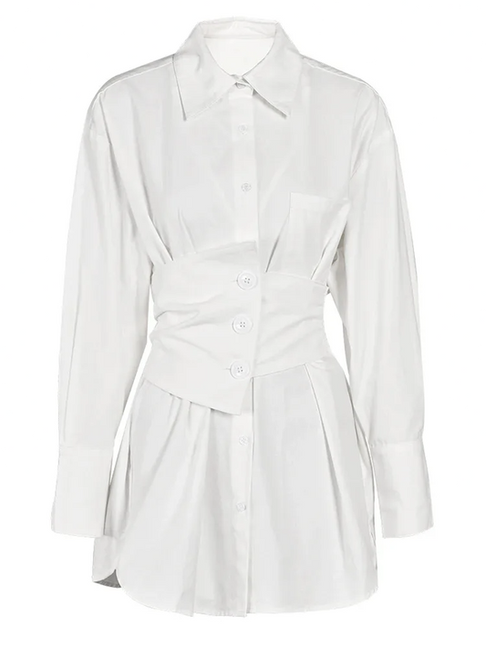 Belted Elegant Mini Shirt