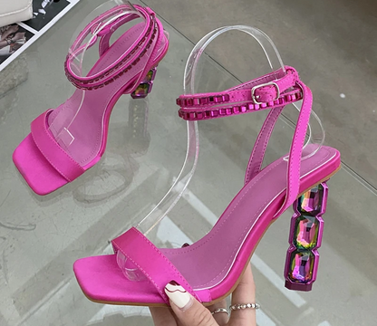 Crystal Embellished High Heel Sandals