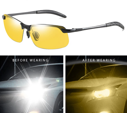 Photochromic Vintage Metal Polarized Sun Glasses For Male Night Vision