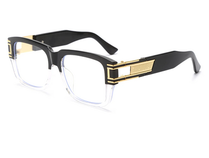 metal square glasses frame fashion male black