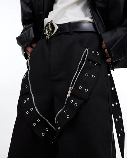 Cool Long Black Flowy Baggy Wide Leg Pants