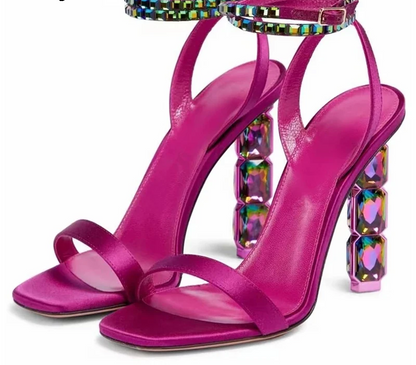 Crystal Embellished High Heel Sandals