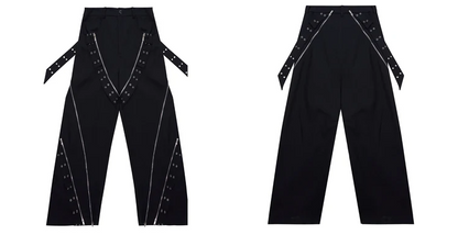 Cool Long Black Flowy Baggy Wide Leg Pants