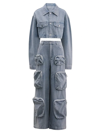 Big Size Denim  Suit New