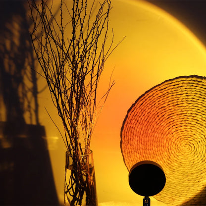 Smart Bluetooth Night Light Rainbow Sunset Projector Lamp for Home Coffe shop Background Wall Decoration Atmosphere Table Lamp