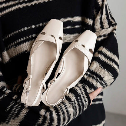 Fashion Casual Women Sandals Buckle Strap Footwear Heels Women Shoes Sandals Female Genuine Leather Girl Wedding Shoes Summer