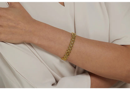 Unisex Bracelet  18 K Plated 
Heavy Metal Texture  Jewelry 
 Waterproof