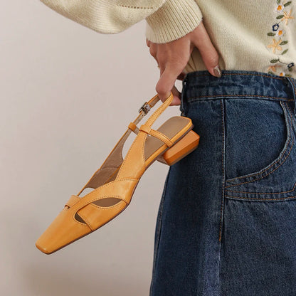 Fashion Casual Women Sandals Buckle Strap Footwear Heels Women Shoes Sandals Female Genuine Leather Girl Wedding Shoes Summer