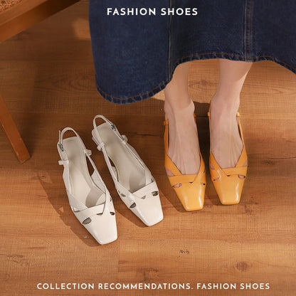 Fashion Casual Women Sandals Buckle Strap Footwear Heels Women Shoes Sandals Female Genuine Leather Girl Wedding Shoes Summer