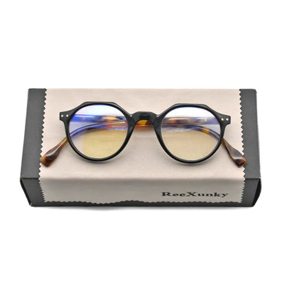 Anti-Blue Light Reading Glasses Women Vintage Round Frame Metal