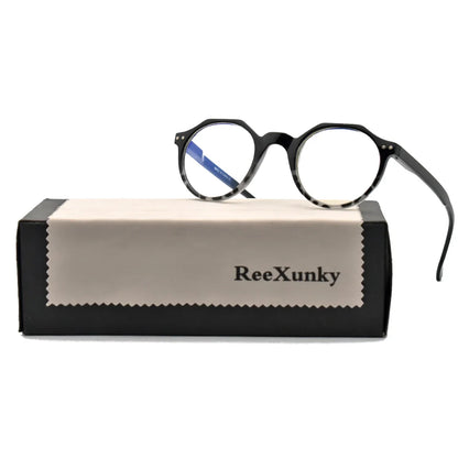 Anti-Blue Light Reading Glasses Women Vintage Round Frame Metal