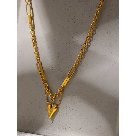 Romantic Heart Pendant 
Stainless Steel 18 K