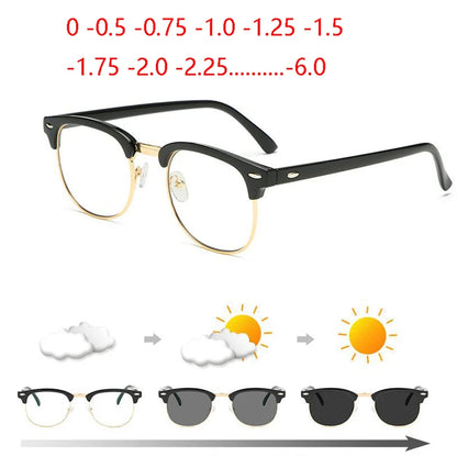 Anti Blue light Sun Photochromic Finished Myopia Glasses