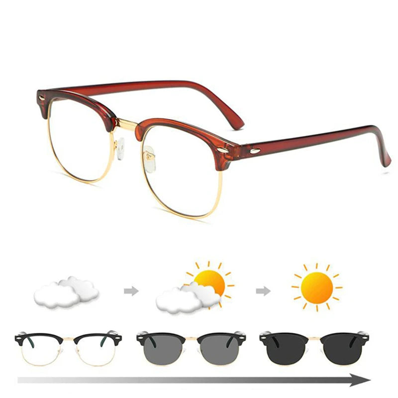 Anti Blue light Sun Photochromic Finished Myopia Glasses