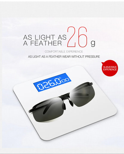Photochromic Vintage Metal Polarized Sun Glasses For Male Night Vision