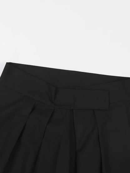 High Waist Black Brief Long Wide Leg Casual Pants New Loose Fit Trousers Women Fashion Tide Spring Autumn