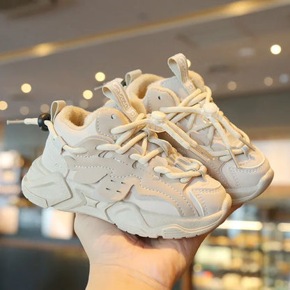 Plush Children Chunky Sneakers Waterproof  Sports Shoes Comfortale Arch Support Girls Running Child Footwear