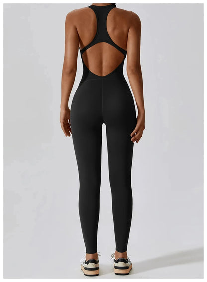 Backless Jumpsuit Yoga Set