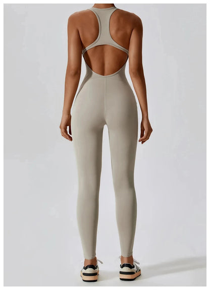 Backless Jumpsuit Yoga Set