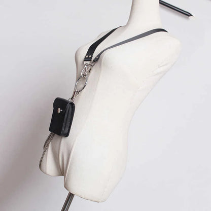 Metal Chain Mini-bag Stylish Buckle Pu Leather Belt Personality Women New Fashion Tide All-match Spring