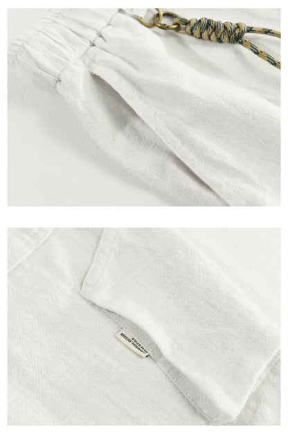 New Cotton Linen Casual Pants for Men Clothing Thin Streetwear Oversize Men Trousers