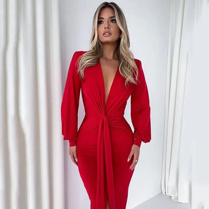 Bodycon Long Dress Autumn Winter Women Slim