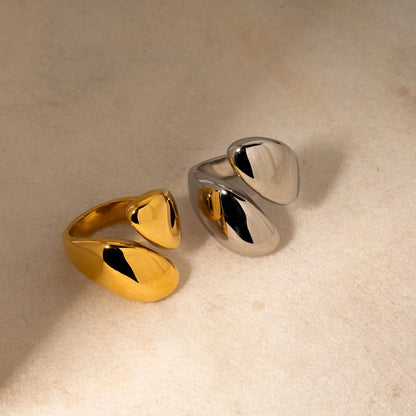 Stainless Steel Glossy Asymmetric Open Ring