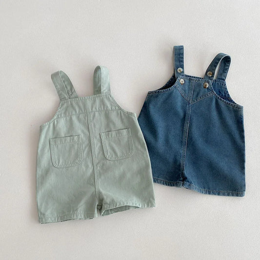 Brief Denim One Piece Solid  Jumpsuits