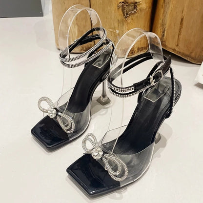Crystal Rhinestone Bowknot High Heels