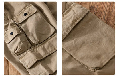 Spring and Autumn New 100% Cotton Retro Cargo Pants Men Clothing Loose Streetwear Jogger Pants Men Trousers