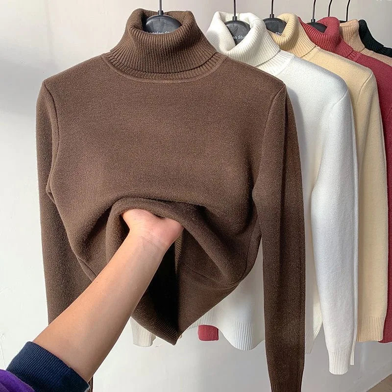 Turtleneck Winter Sweater 
 Velvet Lined Warm