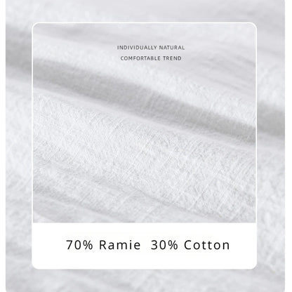Spring Autumn New Cotton and Linen Casual Long Sleeve Shirts for Men Clothing Solid Color Simple Soft Streetwear