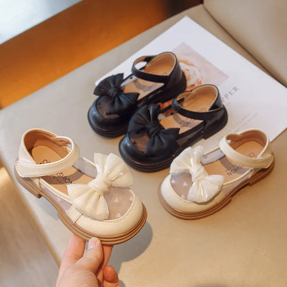 Girl Walking Shoes for Baby Girls Soft Bottom Casual Shoes Spring Autumn Bow Round Toe Princess Dress Soft Sole Non-slip Shoes