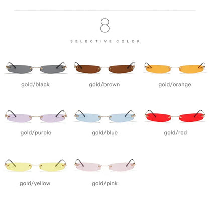 Red Blue Black Rectangular Sun Glasses