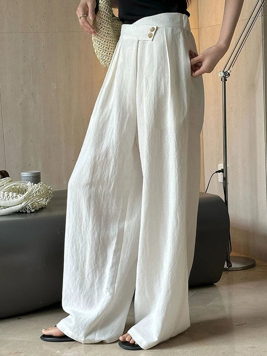 New  Linen Elegant Wide Leg Pants