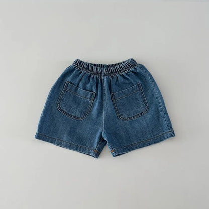 Set  Denim Suit Short-sleeved