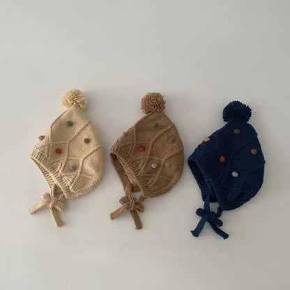 Hairball Earmuffs Warm Knitted Cap