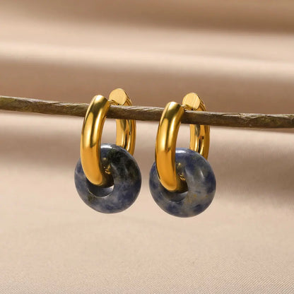 Natural Stone Drop Earrings