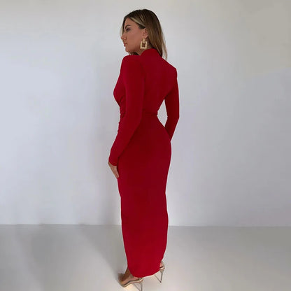 Bodycon Long Dress Autumn Winter Women Slim