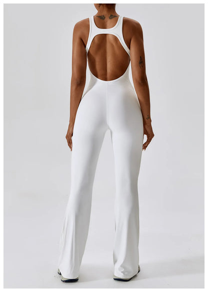 Back V Jumpsuit Gym Set