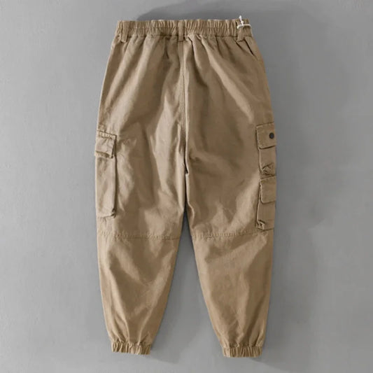 Spring and Autumn New 100% Cotton Retro Cargo Pants Men Clothing Loose Streetwear Jogger Pants Men Trousers