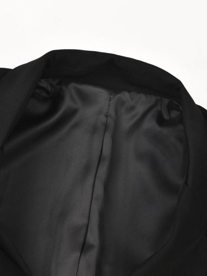 Black Ruffles Elegant Big Size Blazer