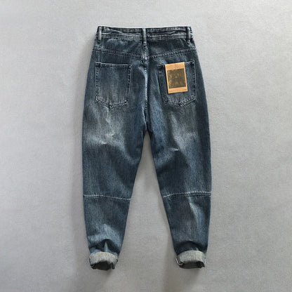 Spring Summer New Casual Jeans for Men Clothing Vintage Washed Soft Cotton Streetwear Oversize Men Trousers