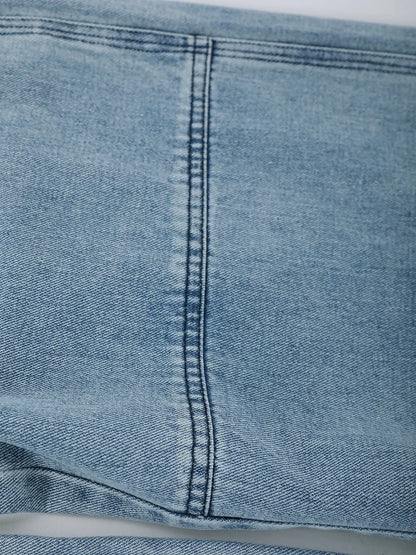 Spliced Denim Belt Personality Wide Leg Jeans High Waist New Women Trousers Fashion Tide Spring Autumn