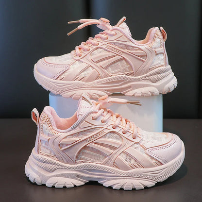 Kids Sneakers for Boys and Girls Solid  Shoes Mesh Breathable Running Sports Tenis Chunky Sneakers
