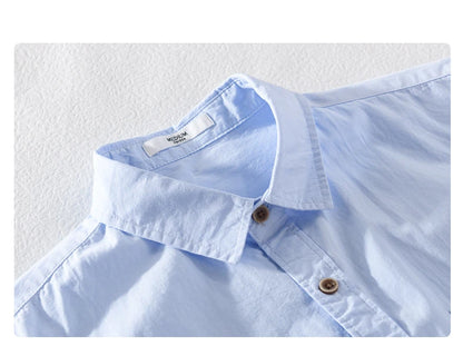 Spring Autumn New Pure Cotton Casual Long Sleeve Shirts for Men Clothing Simple Solid Color Soft Streetwear