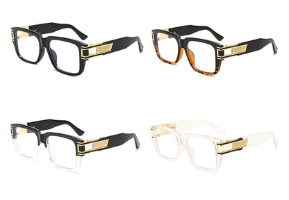 metal square glasses frame fashion male black