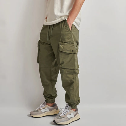 spring and summer new tide vintage military style loose bunched foot casual pants