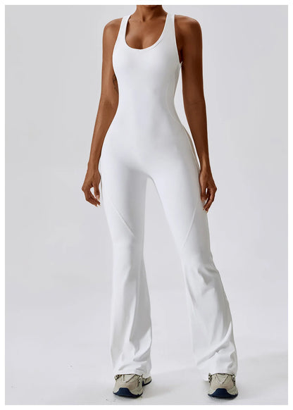 Back V Jumpsuit Gym Set